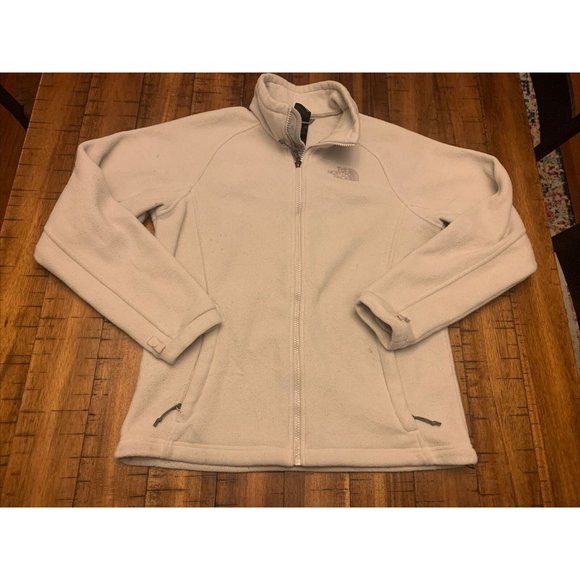 The North Face Tops - The North Face medium womens fleece full zip white jacket
